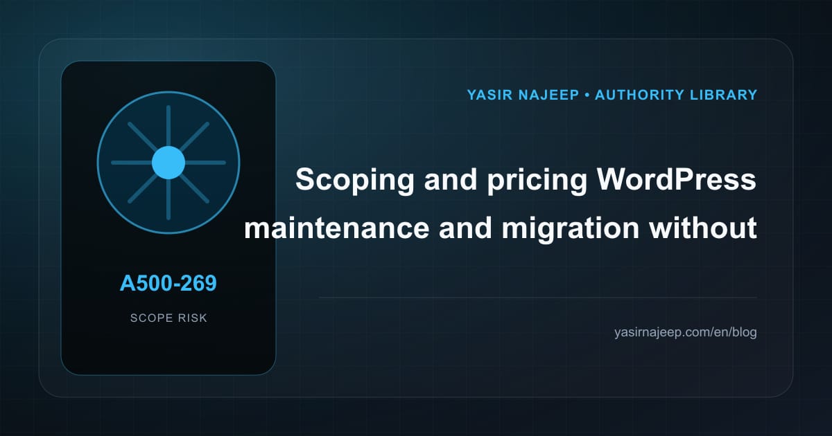 Scoping WordPress maintenance and migration: cost drivers, evidence, and estimate boundaries