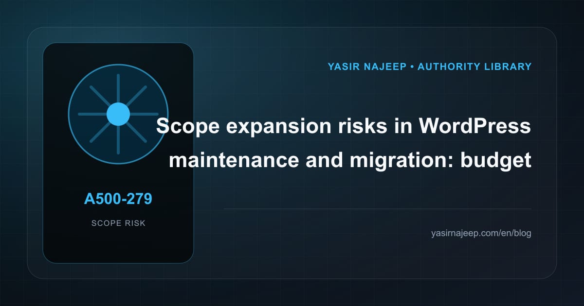 Scope expansion risks in WordPress maintenance and migration: budget questions to ask