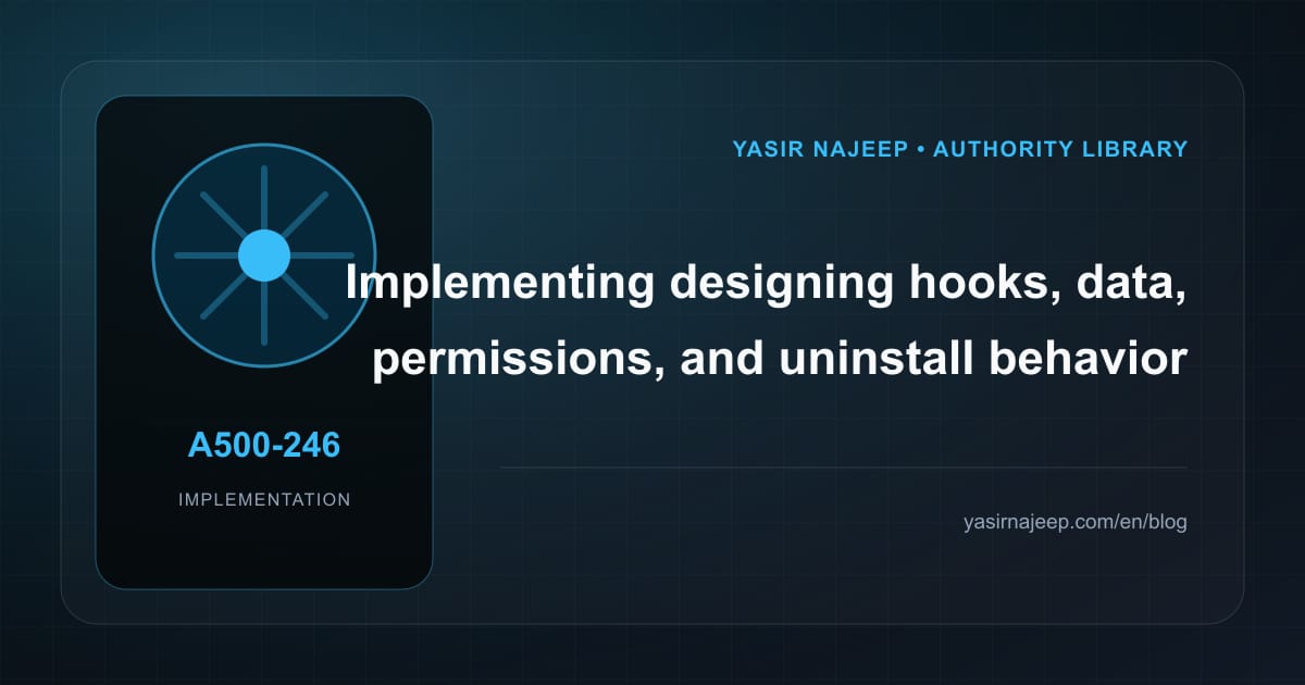 Designing hooks, data, permissions, and uninstall behavior for WordPress plugin development: a testable workflow