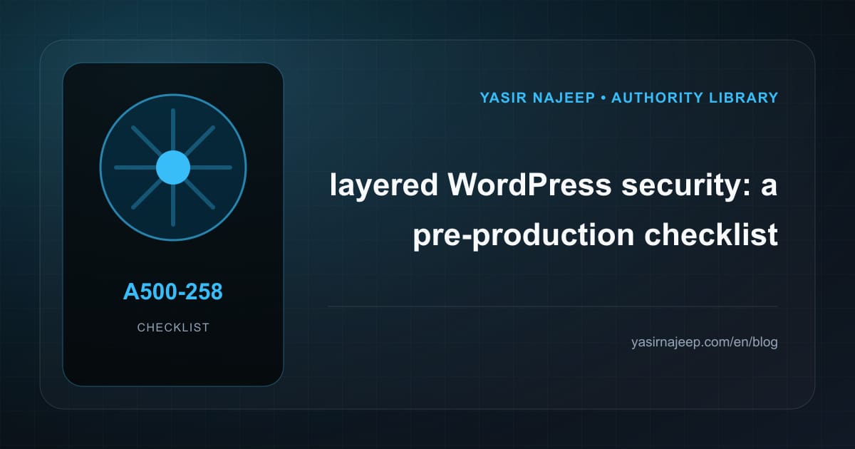 Pre-production checklist for layered WordPress security