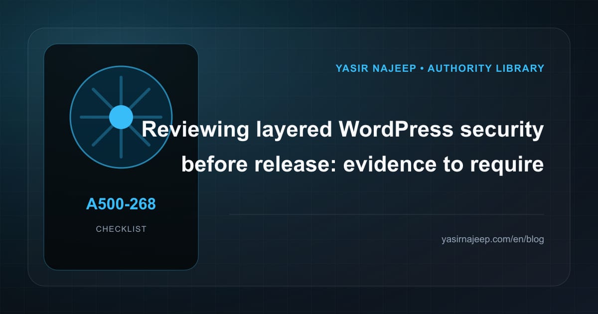 Layered WordPress security release review: evidence to require