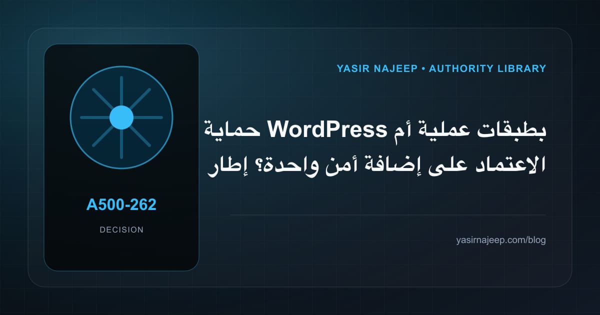 كيف تتخذ قرار حماية WordPress بطبقات عملية؟ الملاءمة والملكية والمخاطر