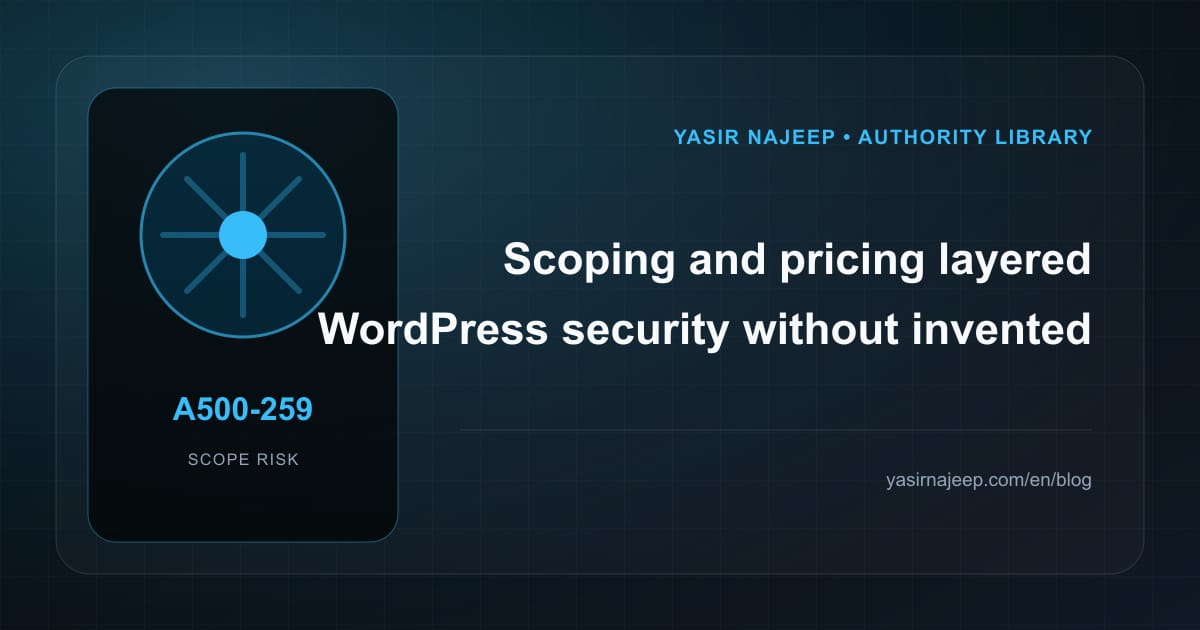 Scoping layered WordPress security: cost drivers, evidence, and estimate boundaries