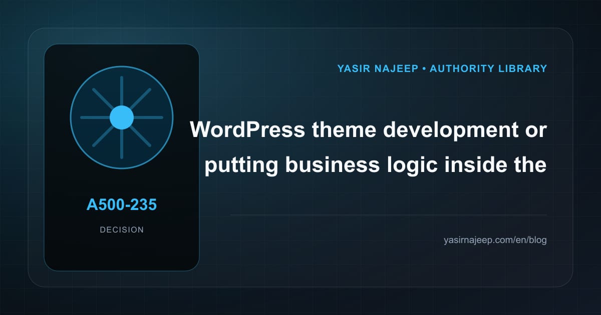 Decision framework for WordPress theme development: fit, ownership, and risk