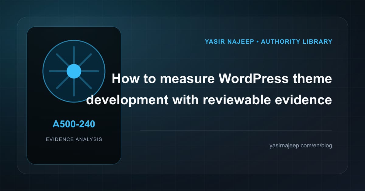 How to measure WordPress theme development with reviewable evidence