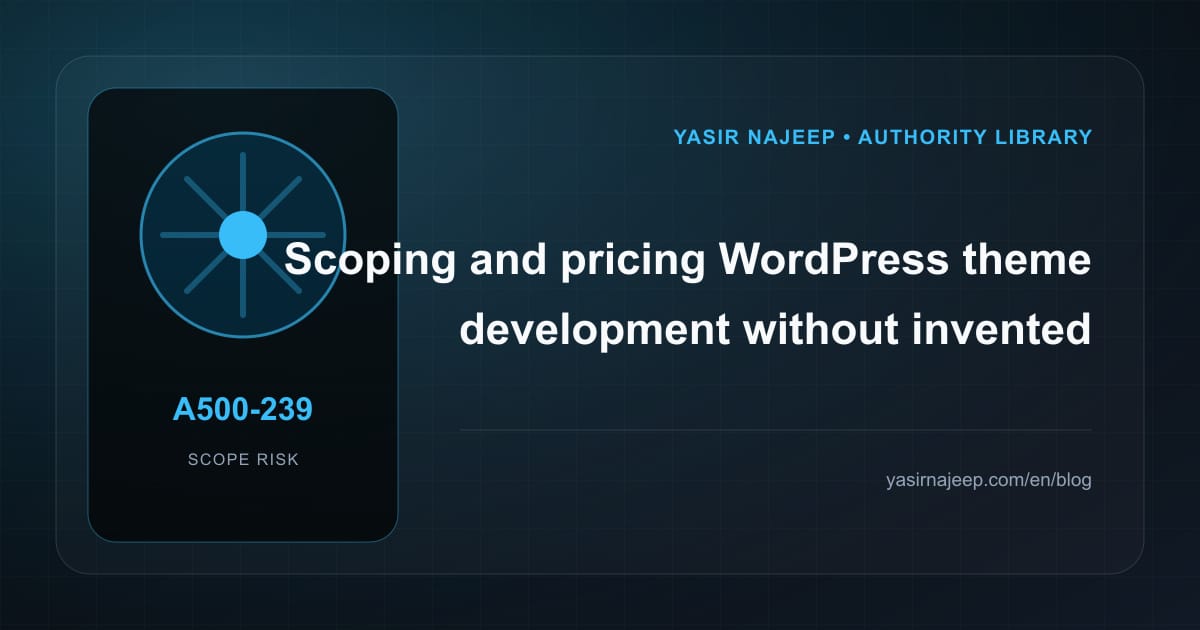 Scoping WordPress theme development: cost drivers, evidence, and estimate boundaries