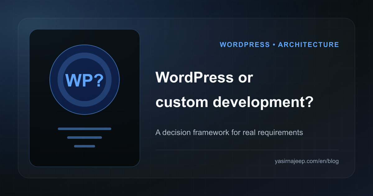 WordPress or custom development? A practical decision framework